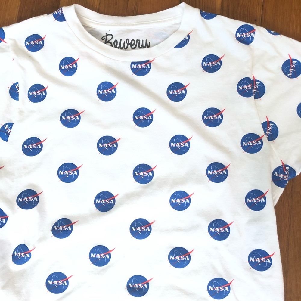 NASA logo T Shirt White Small
